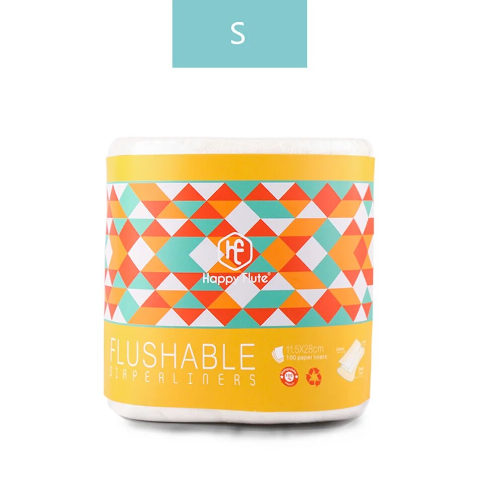 Happyflute 100% Biodegradable Flushable diaper liners disposable cloth diaper liners 100 sheets per roll. 