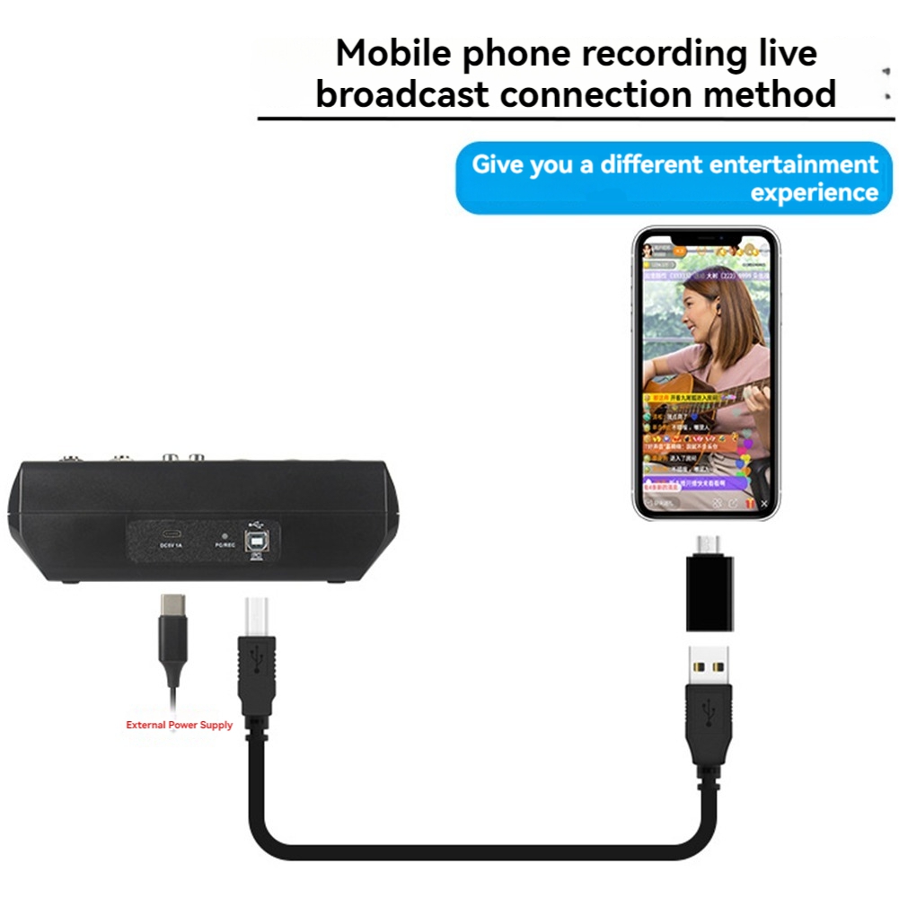A5 Live Sound Card Mixing Console Mixer for Live Streaming (EU). 