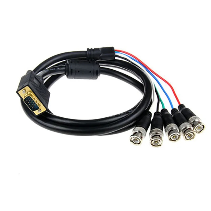 VGA to RGBHV Video HDB15 to 5 BNC RGB Video Cable for HDTV Monitor cable. 