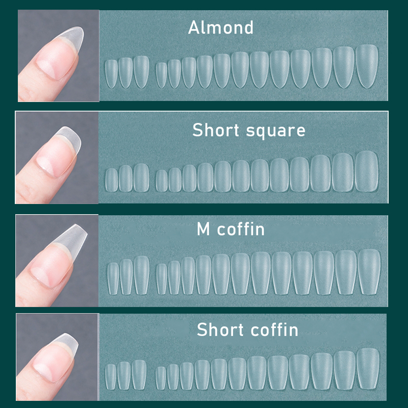 FILI Artificial Nail XS/S/M/L Short Press On Nails Gel Tips Almond Coffin Square Nails Extension System Acrylic Gel X Tip. 