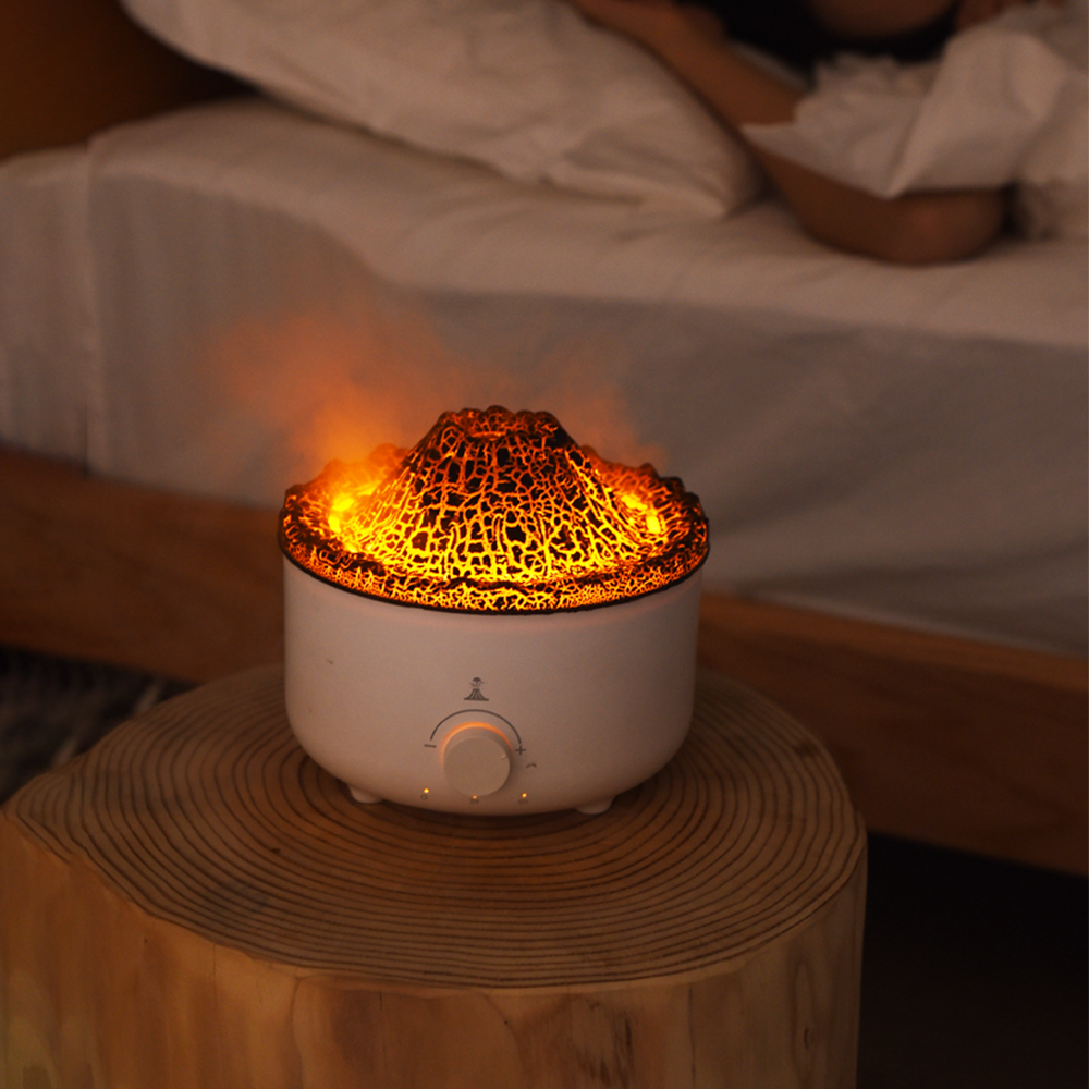 Volcano Jellyfish Humidifier With Led Light Flame Humidifier Aroma Diffuser With Remote Control. 