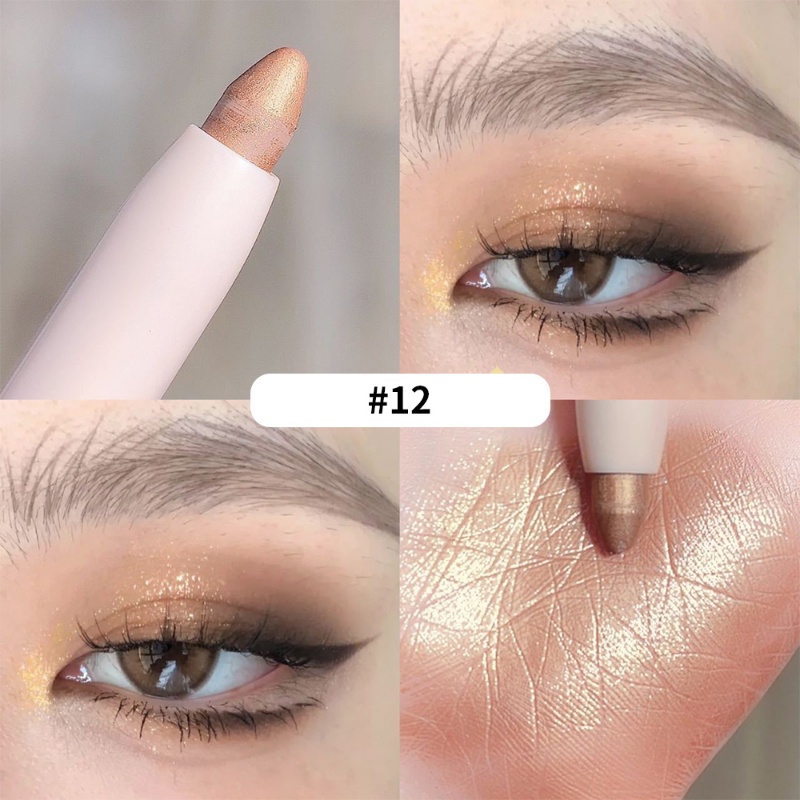 SWEET MINT Exquisite 6 Colors Glitter Matte Lying Silkworm Pen Smooth Long-lasting Waterproof Shiny Shadow Eyeshadow Stick Makeup Beauty Tools. 