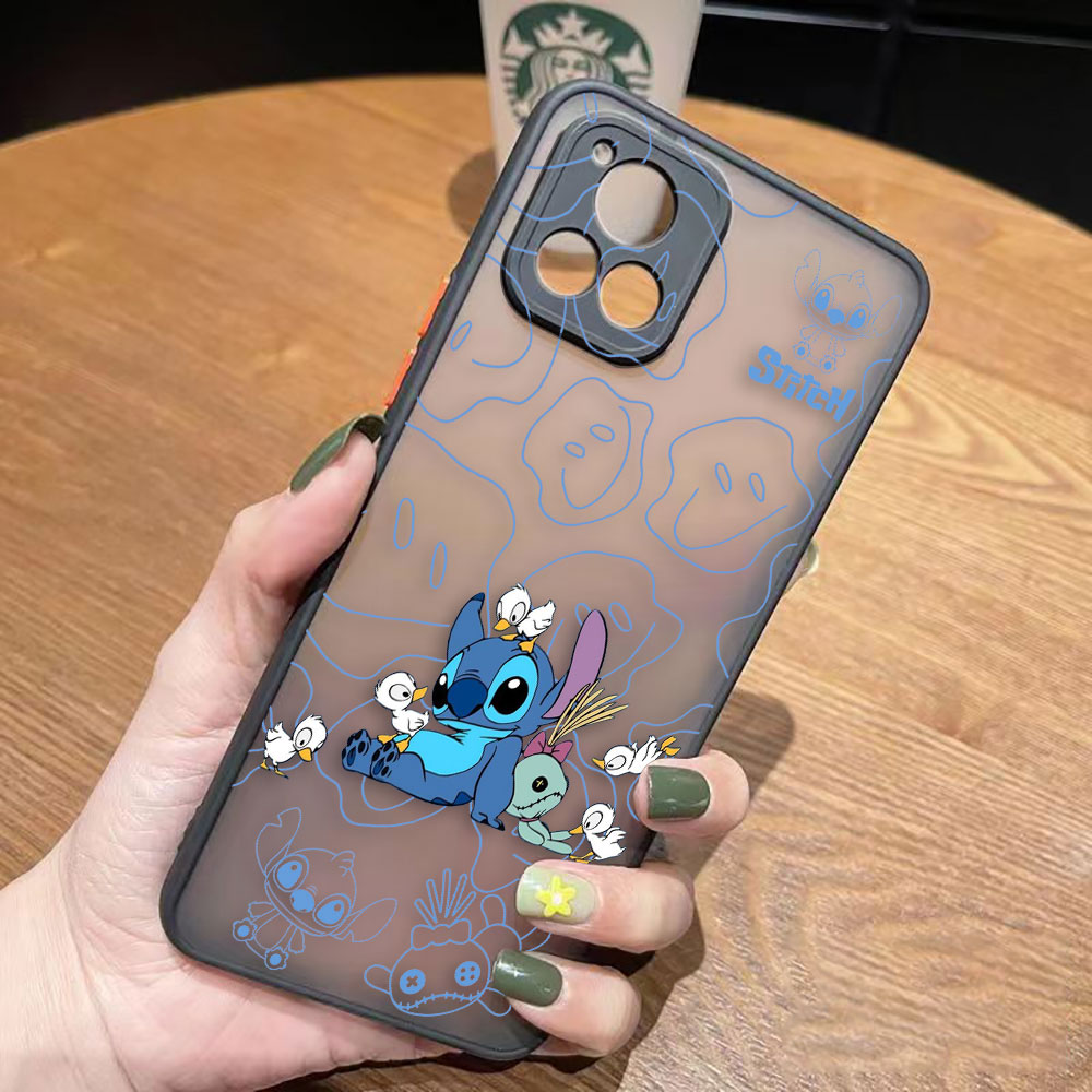 Matte Phone Case for VIVO Y93 Y91 Y77 Y76 Y75 Y73 Y72 Y71 Y53 Y52S Y50 Y35 Y21 Y20 Z1 Z6 4G 5G Case Lilo Stitch Stitch Cartoon
