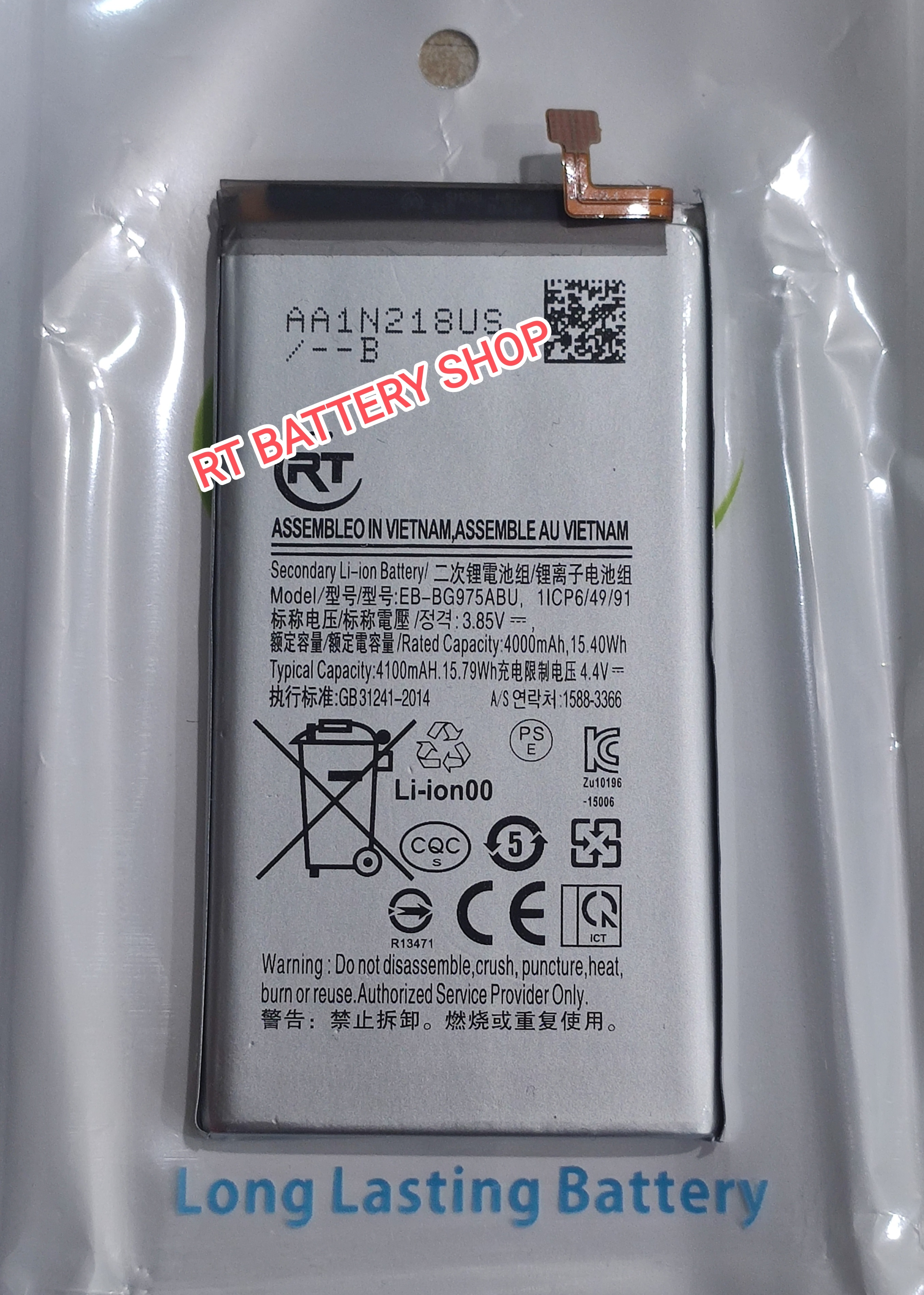 RT - EB-BG975ABU For Samsung Galaxy S10 Plus Replacement Battery - 4100mAh. 