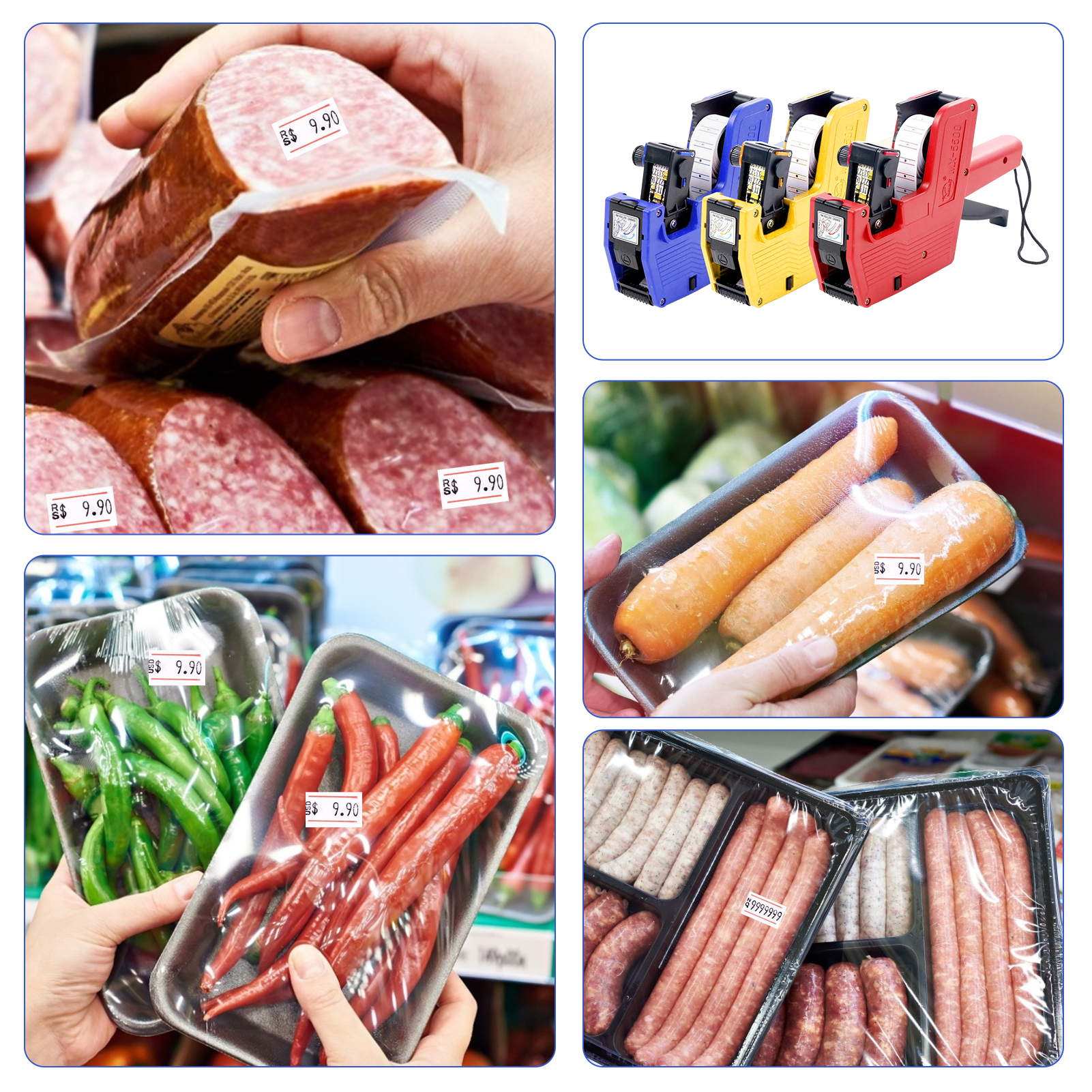 8 Digits Price Tag Machine Handheld Price Labeller Label Date Maker Pricing for Office Retail Shop Grocery Store Organization Marking Warehouse. 
