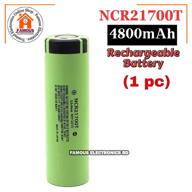 NCR-21700T 5000mAh li-ion battery 25A High Capacity NCR21700T 3.7V Lithium-ion Battery. 