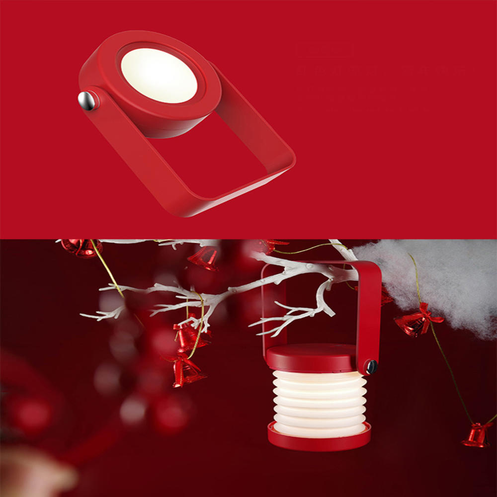 Reading Portable Lantern Lamp Creative Wooden Handle Telescopic Folding Led TouchLamp Charging Night Light. 