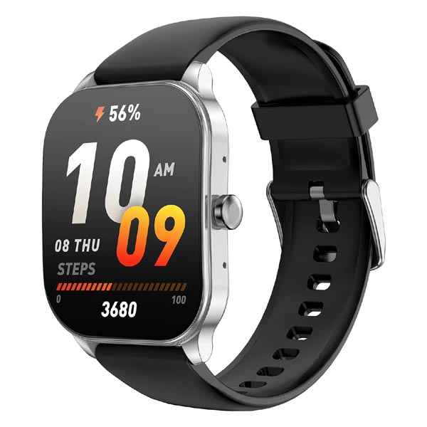 Amazfit Pop 3S Bluetooth Calling AMOLED Display Smart watch - Black / Silver. 