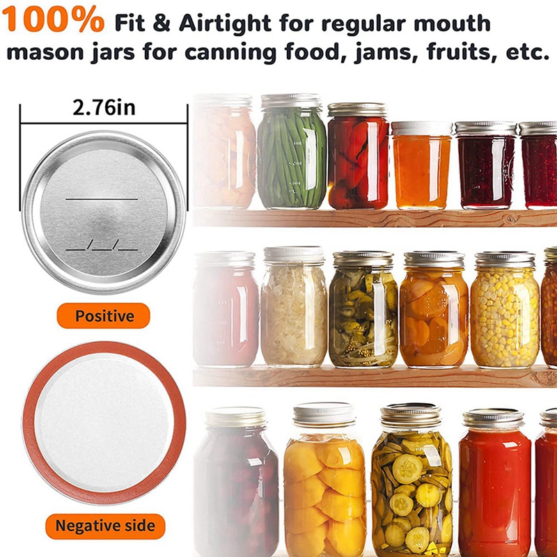 200Pcs 70mm Regular Mouth Canning Lids for Ball,Jars Split -Type Metal Mason Jar Lids for Canning,for Regular Mouth Jars. 