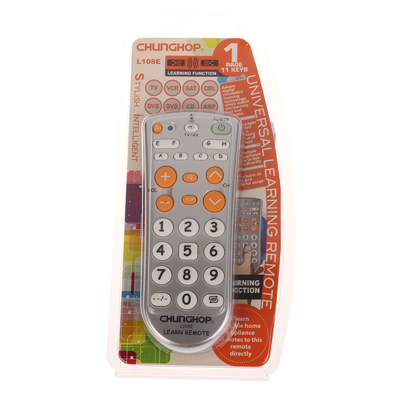 Combinational Universal IR Learning-Type Remote Control Controller Chunghop L108E For TV/SAT/DVD/CBL/DVB-T/AUX Big Button Copy Tetuo. 