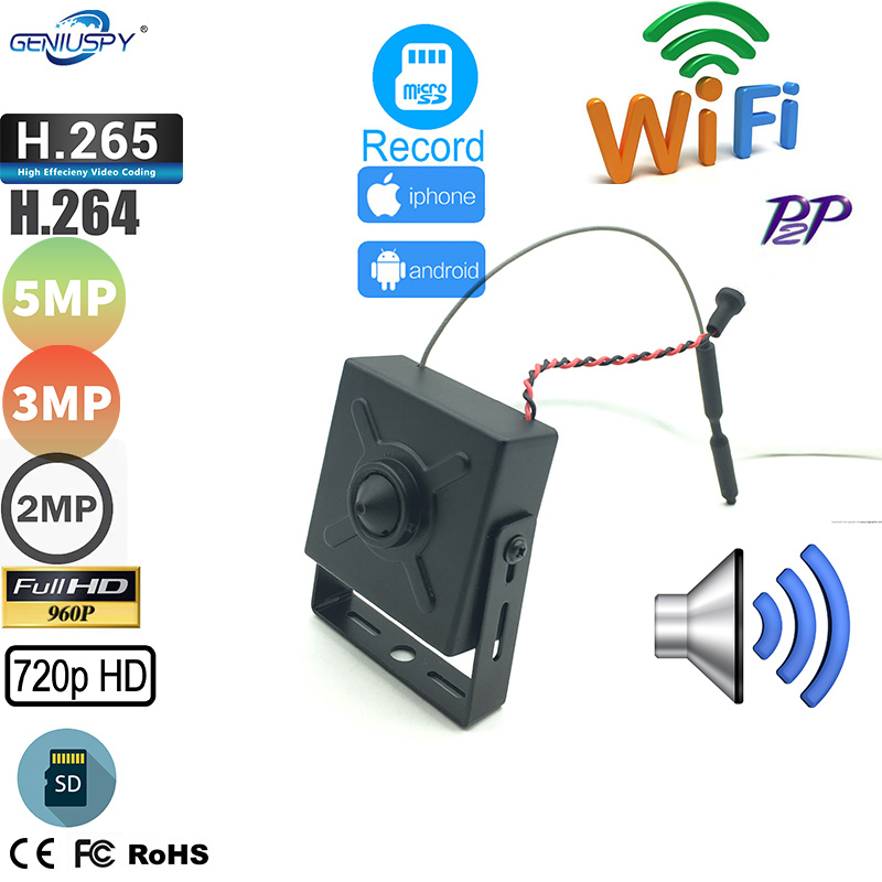 IMX307 IMX335 1080P 5MP Camhi Smallest Pinhole Mini WIFI IP Camera P2P Onvif With SD Card Slot Wifi AP Wireless Cam With Audio