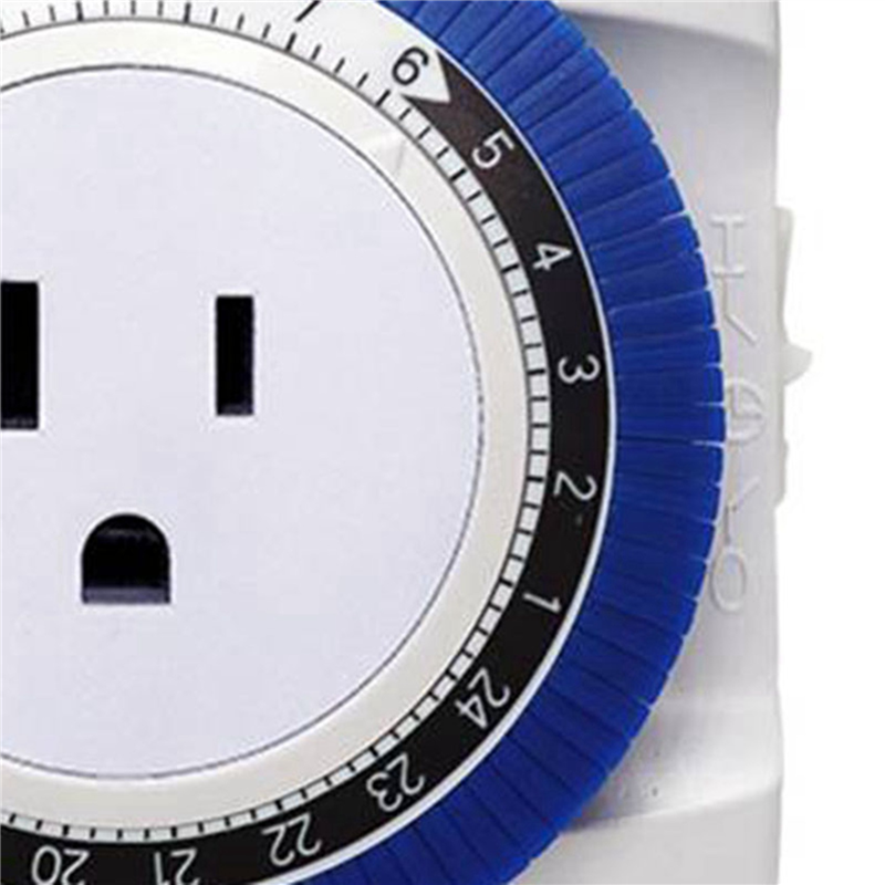 2X 24 Hour Timer Socket Mechanical Program Timer Switch Socket 230V Wall Outlet Protector Energy Saveing(US Plug)