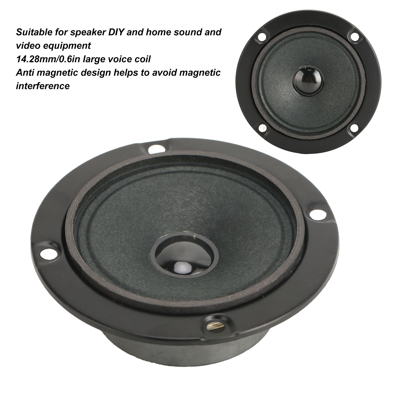 Tweeter Speaker, 3 Inch 15W HiFi Full Frequency Speaker Large Voice Coil High Sensitivity 4 Ohm for Speakers DIY. 