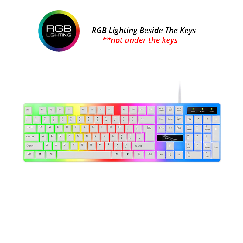 Gaming Keyboard White Color G21 RGB Lighting Keyboard - Elevate Gaming Setup With Stylish White Rgb Gaming Keyboard For PC /Laptop/Computer/Mobile. 