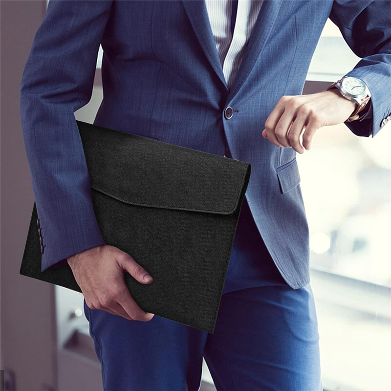 2Pcs Document File Folder, Waterproof Thin PU Leather A4 Envelope Folder Expanding File Organizer Portfolio Storage Case Easy to Use About 33 X 24cm. 