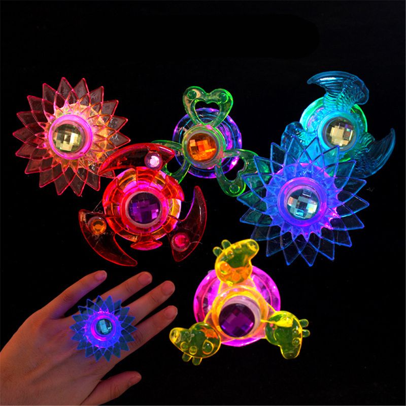 【happy one】New 3pcs Led Fidget Spinner Ring Flash Hand Spinner Gyro Toy Y4QA. 