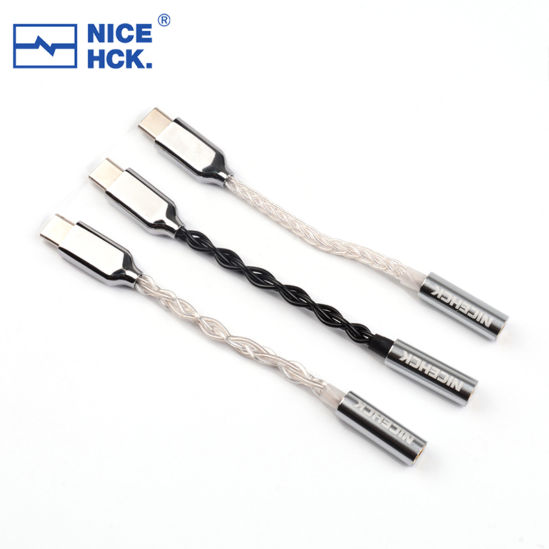 Nicehck Tc3 Dac Amplifier Alc5686 Chip Metal Alloy Type-C To 3.5mm Adapter Cable Wire Decoding Hifi Support Line-Control