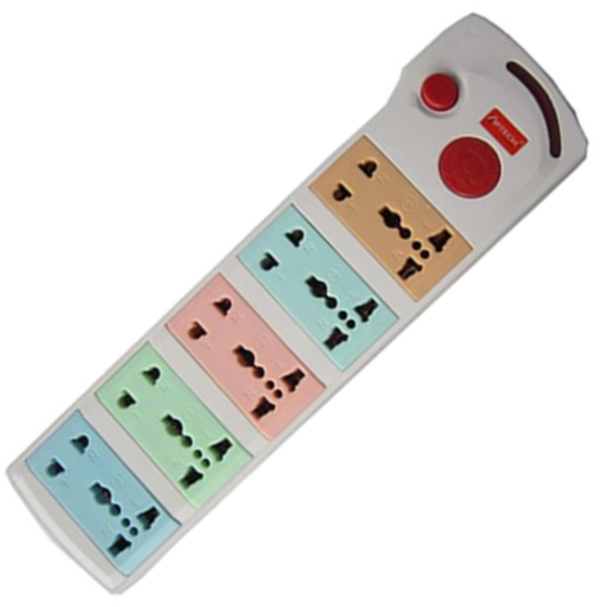 Aptech AP-452 2 Meter 2 & 3 Pin 10 Port Power Strip / Multiplug