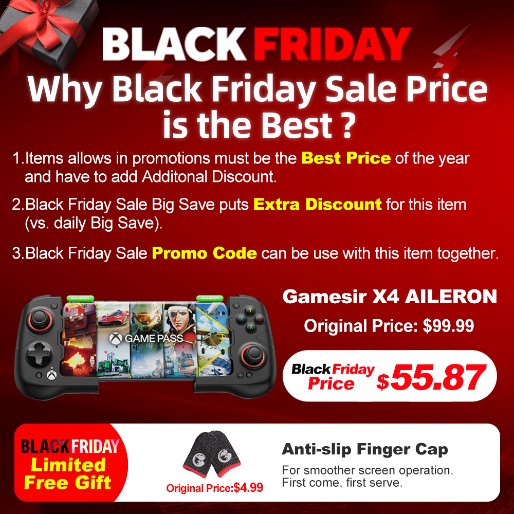 Gamesir X4 Aileron Bluetooth Mobile Cloud Gaming Controller Gampad for -Option -X4 Aileron-Option -X4 Aileron. 