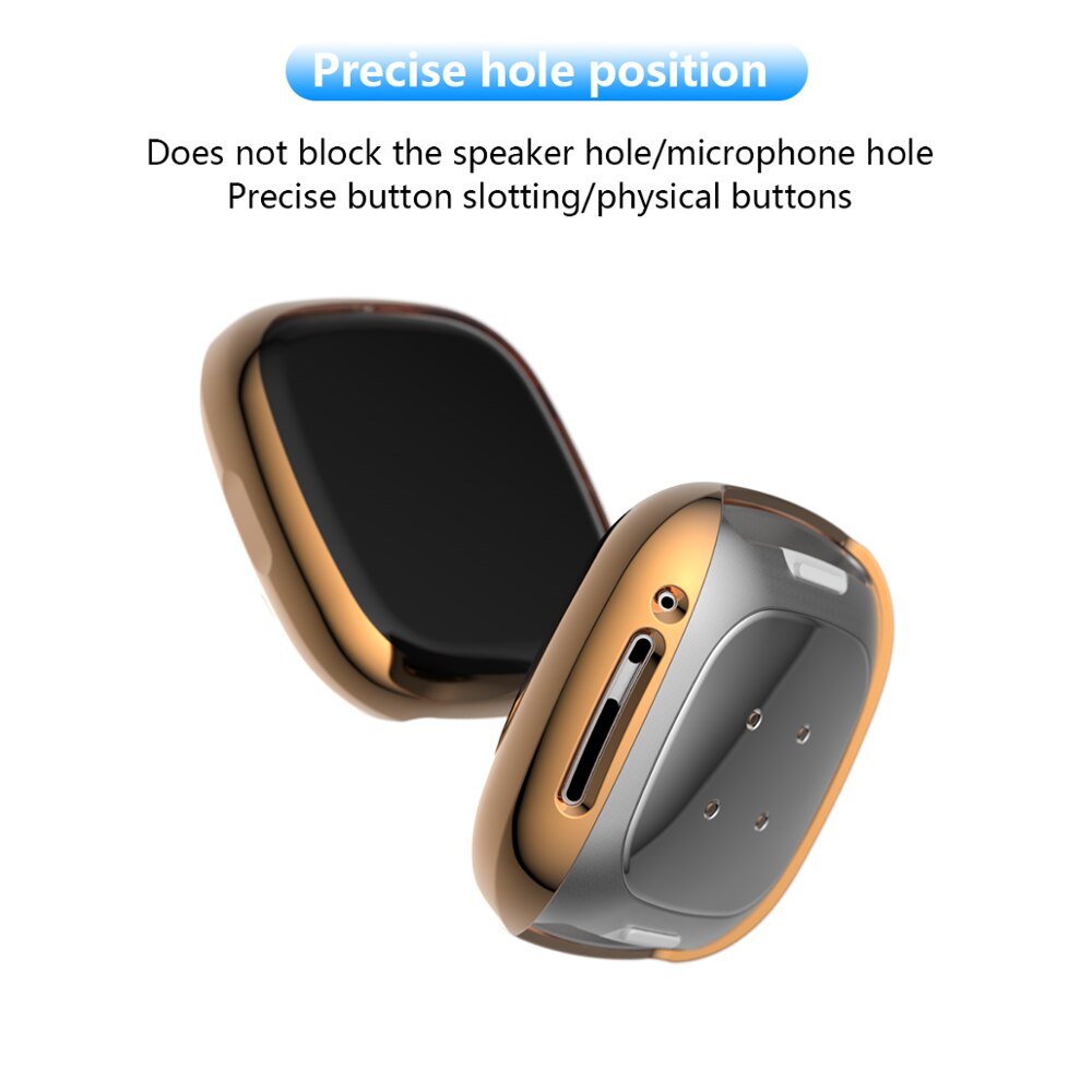 【Golven Toy】 2023 BEHUA Soft Tpu Case for Fitbit versa 3 / Sense Waterproof Watch cases Cover Screen Protector Full Waterproof Protective Shell. 