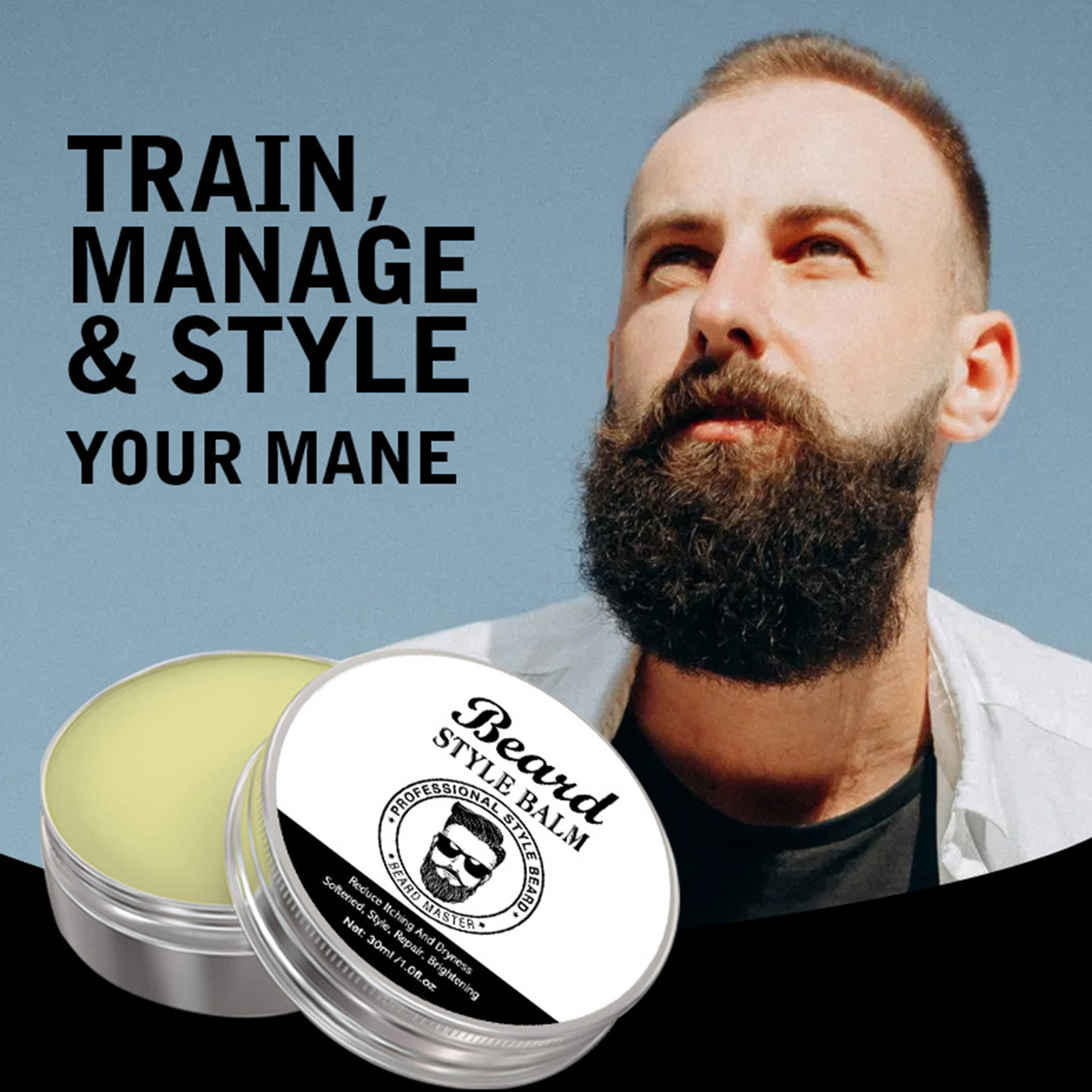 Beard Styling Cream Easy to Operate Thin Beard Growth Wax. 