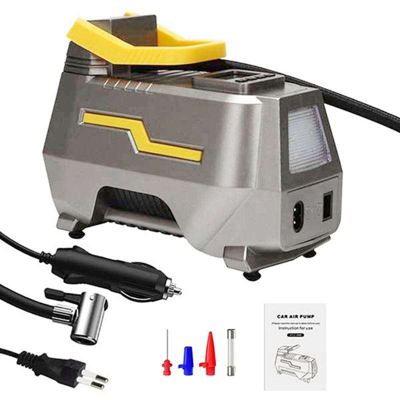 Portable Air Compressor Plugs Into Cigarette Lighter