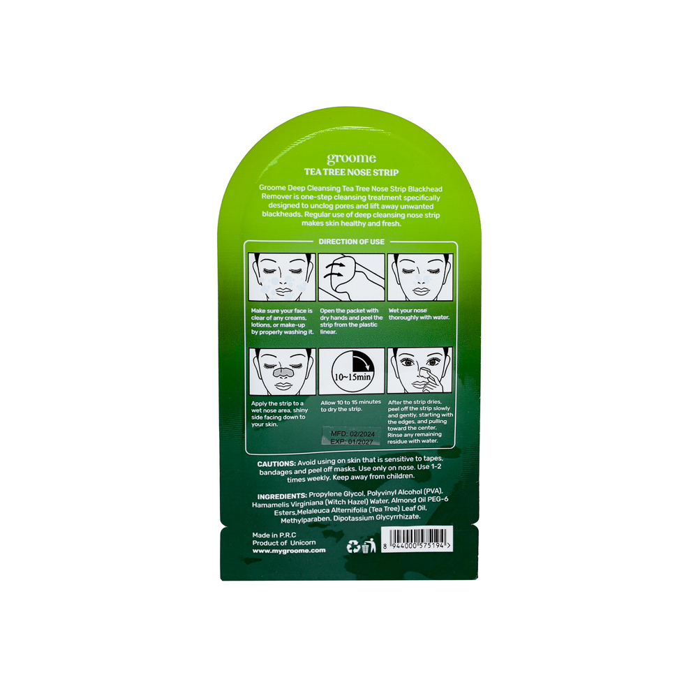 Groome Tea Tree Purifying & Deep Cleansing Nose Strips (Monthly Pack) 6 pcs