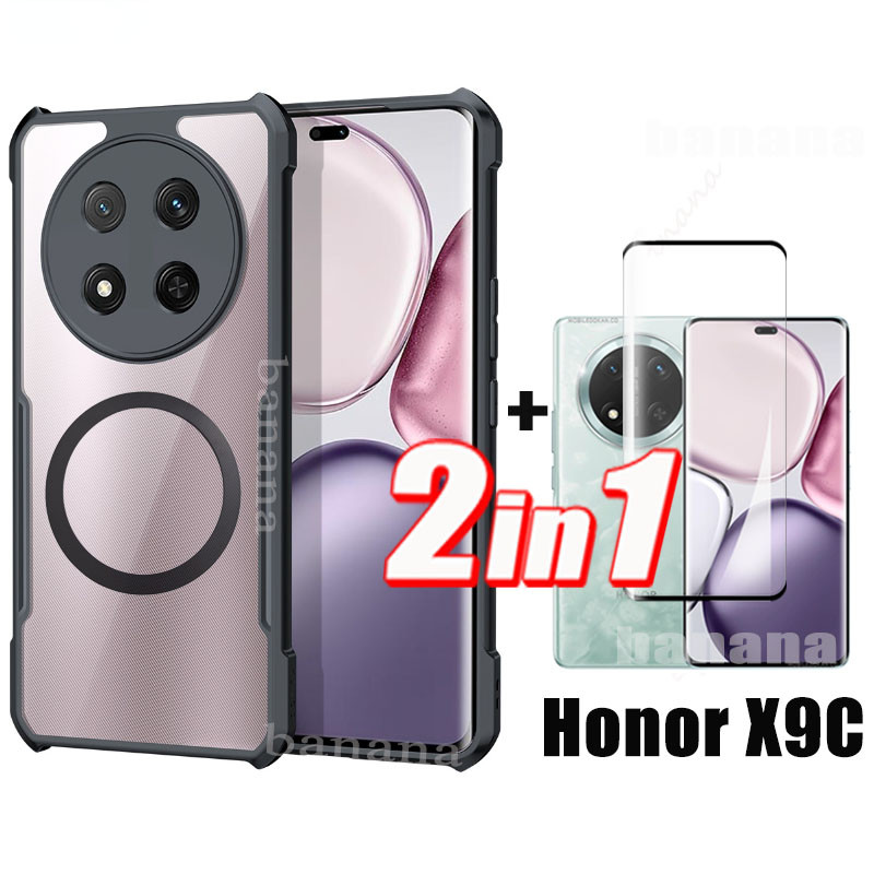 2 in 1 Honor X9C 5G X9B X9A Shockproof Case and Soft Hydrogel Film Screen Protector