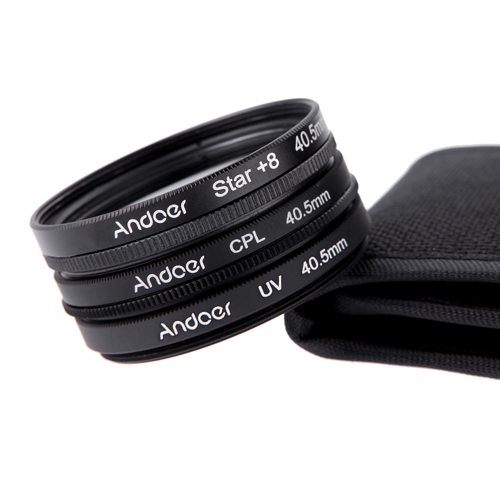 40.5mm Filter Set UV + CPL + Star 8-Point Filter Kit with Case for Canon Nikon Sony DSLR Camera Lens. 