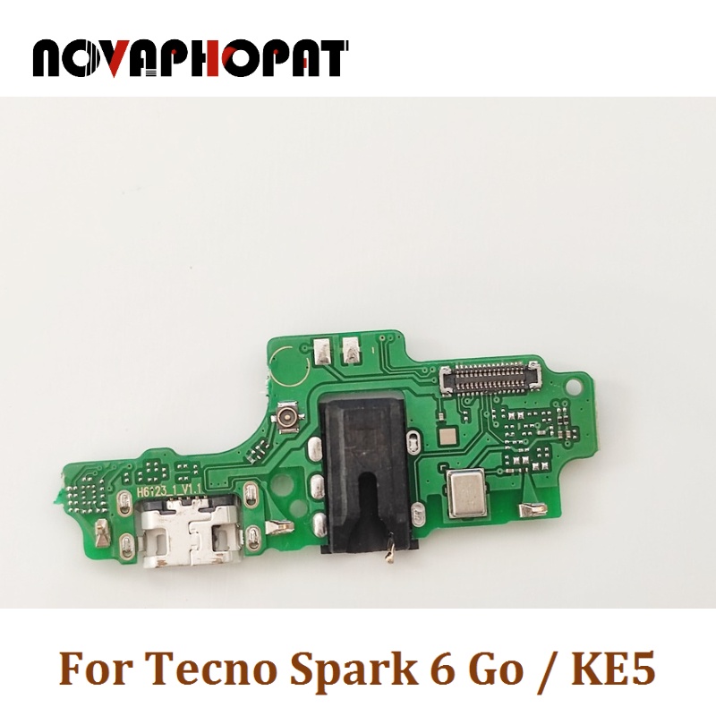 Novaphopat For Tecno Spark 6 go KE5 USB Dock Charging Port Charger Board Headphone Audio Jack Wifi Antenna Flex Cable. 