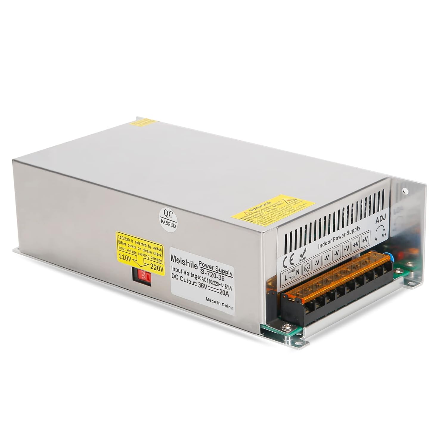 POWER SUPPLY DC36VOLT 5A-20A 180W-720W SWITCHING SMPS 110V 220V AC-DC 36V TRANSFORMER FOR STEPPER CNC CCTV 3D PRINTER. 