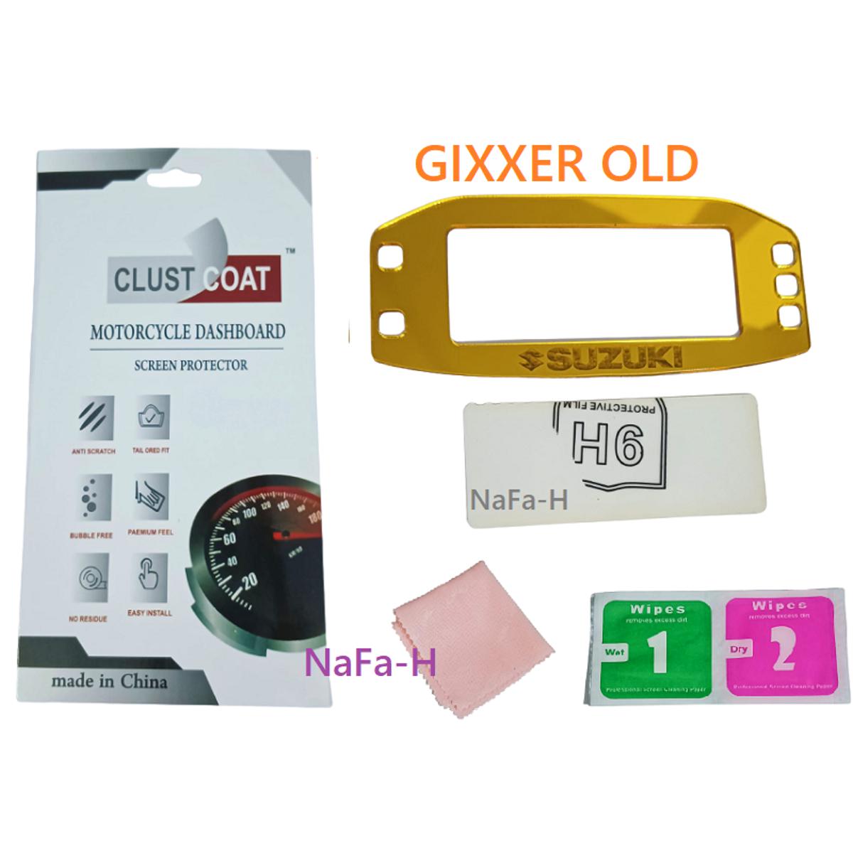 Suzuky GixxeR old/New OD Meter Dashboard Protector and Screen Protector combo set For Motorcycle- Golden