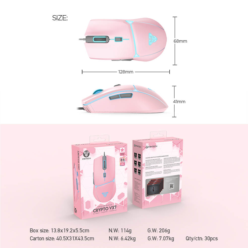 FANTECH VX7 CRYPTO GAMING MOUSE. 