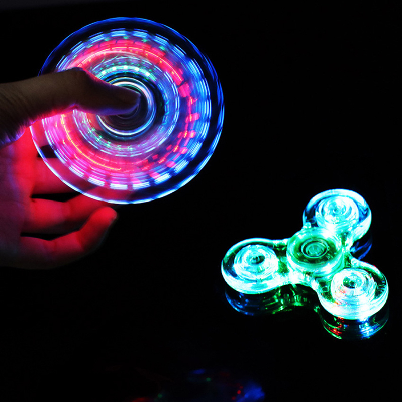 Luminous LED light Fidget Spinner Hand Top Spinners Glow in Dark Light EDC Figet Spiner Finger Stress Relief Toys. 
