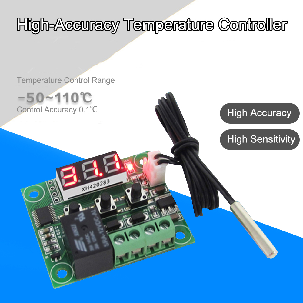 KOGEEK W1209 Digital Temperature Controller Board Micro Electronic High Accuracy NTC Sensor Temp Control Thermostat Panel with Waterproof Sensor Probe. 