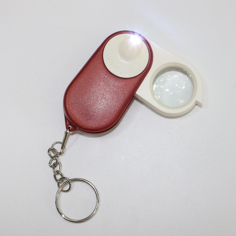 Folding Magnifying Lens Keyring LED Lighted. 