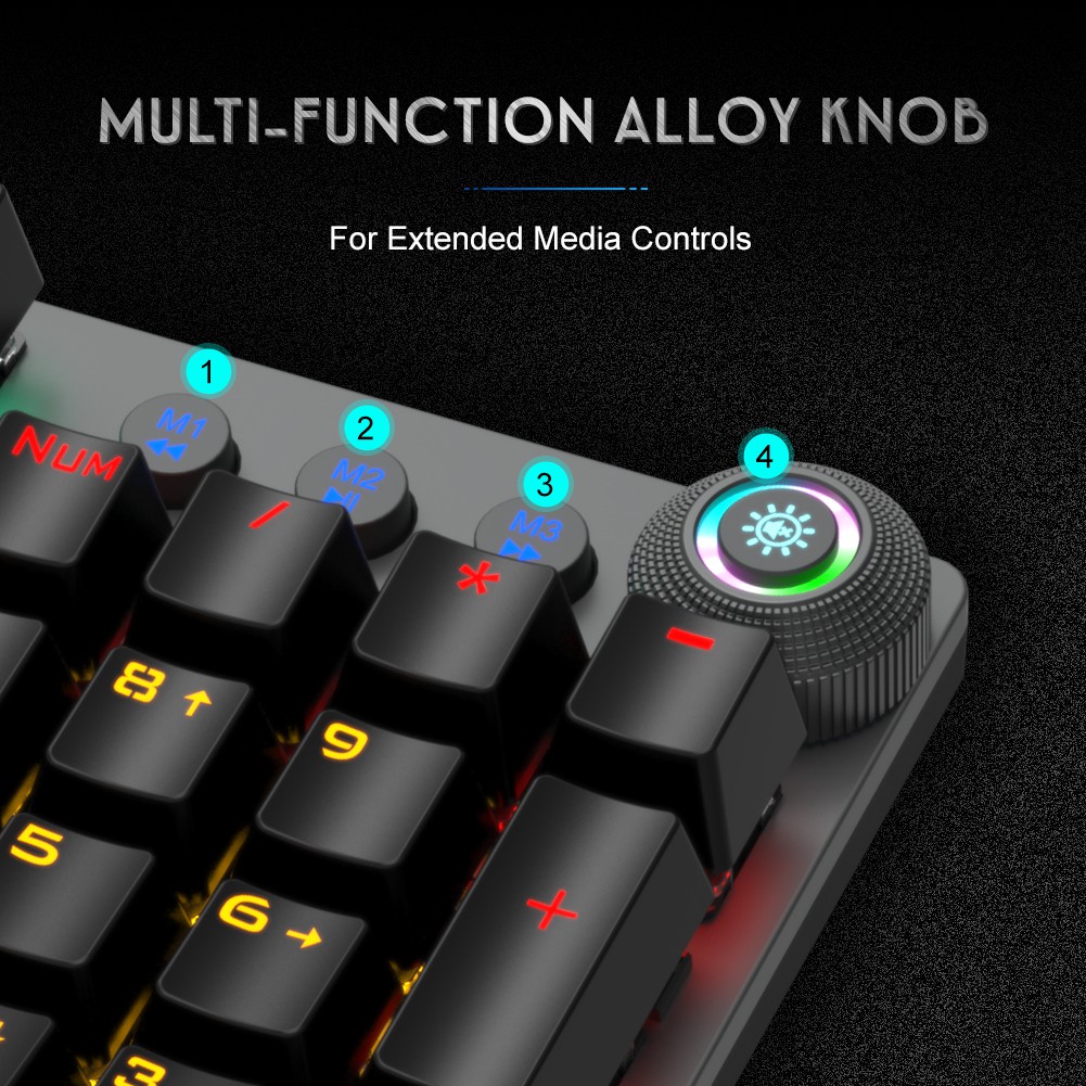 AULA F2058 RGB BACKLIGHT MECHANICAL GAMING KEYBOARD MULTIMEDIA KNOW SOFTWARE CONTROL WRIST REST ANTI GHOSTING. 