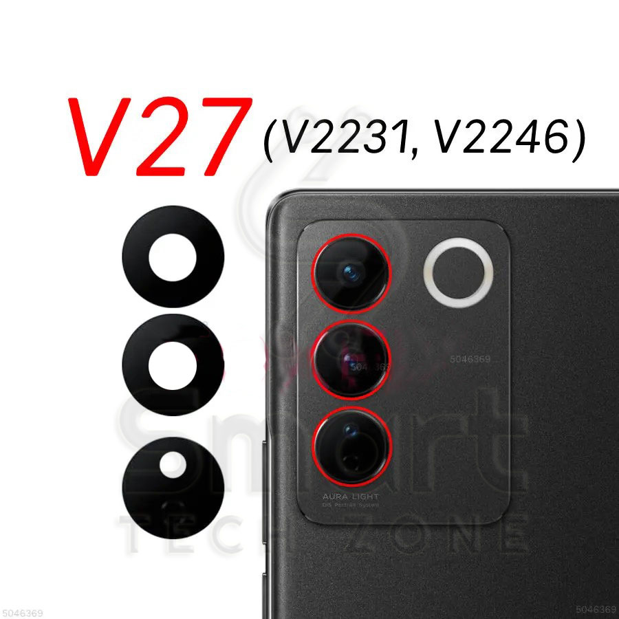 Back Rear Camera Lens Glass Compatible with Vivo V27 V27e V27 Pro Camera Lens Glass Without Frame. 