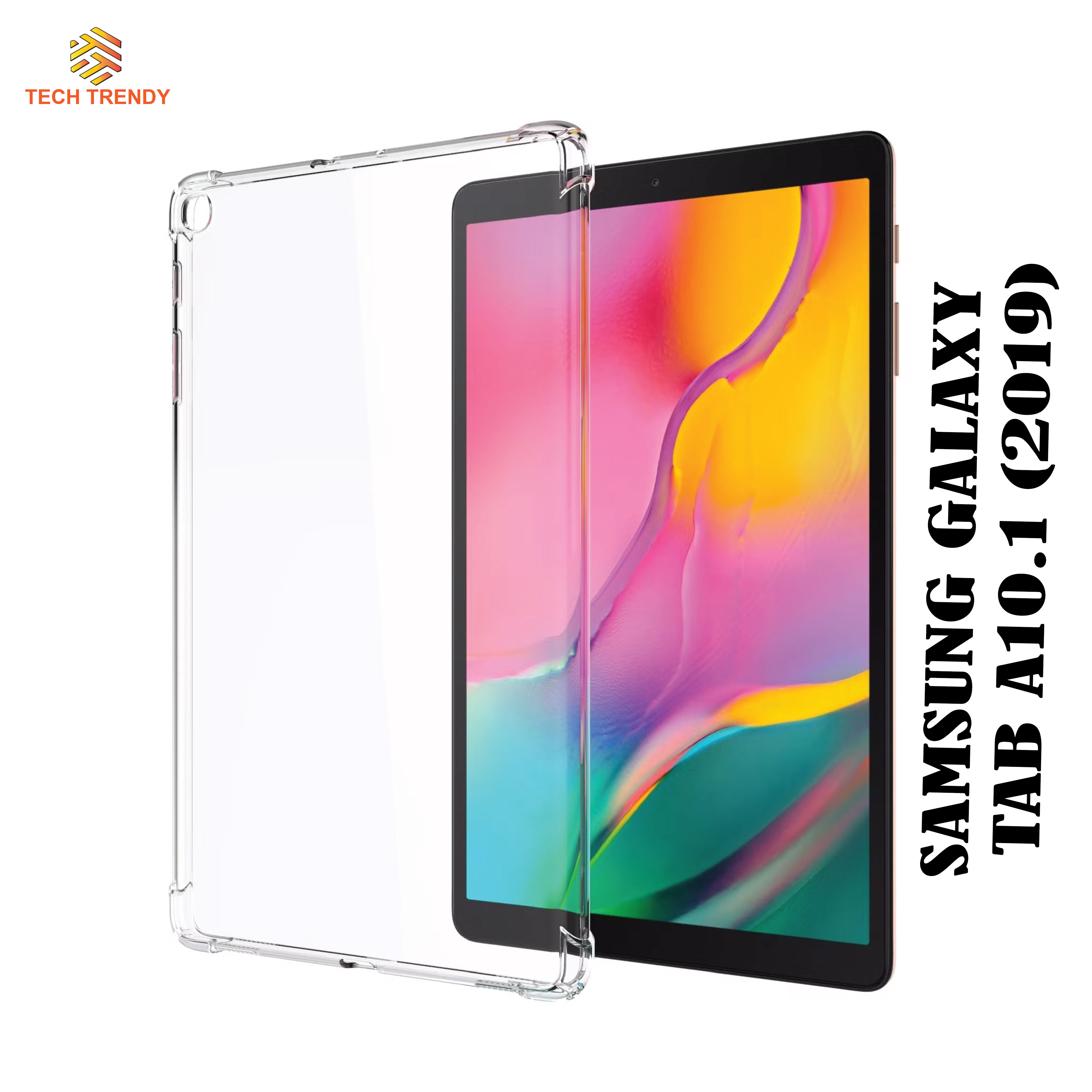 Samsung Galaxy Tab A 10.1 (2019) SMT510/SMT515 Crystal Clear Transperent Tablet Cover + Glass Protector For Samsung Galaxy Tab A 10.1 (2in1 Combo). 