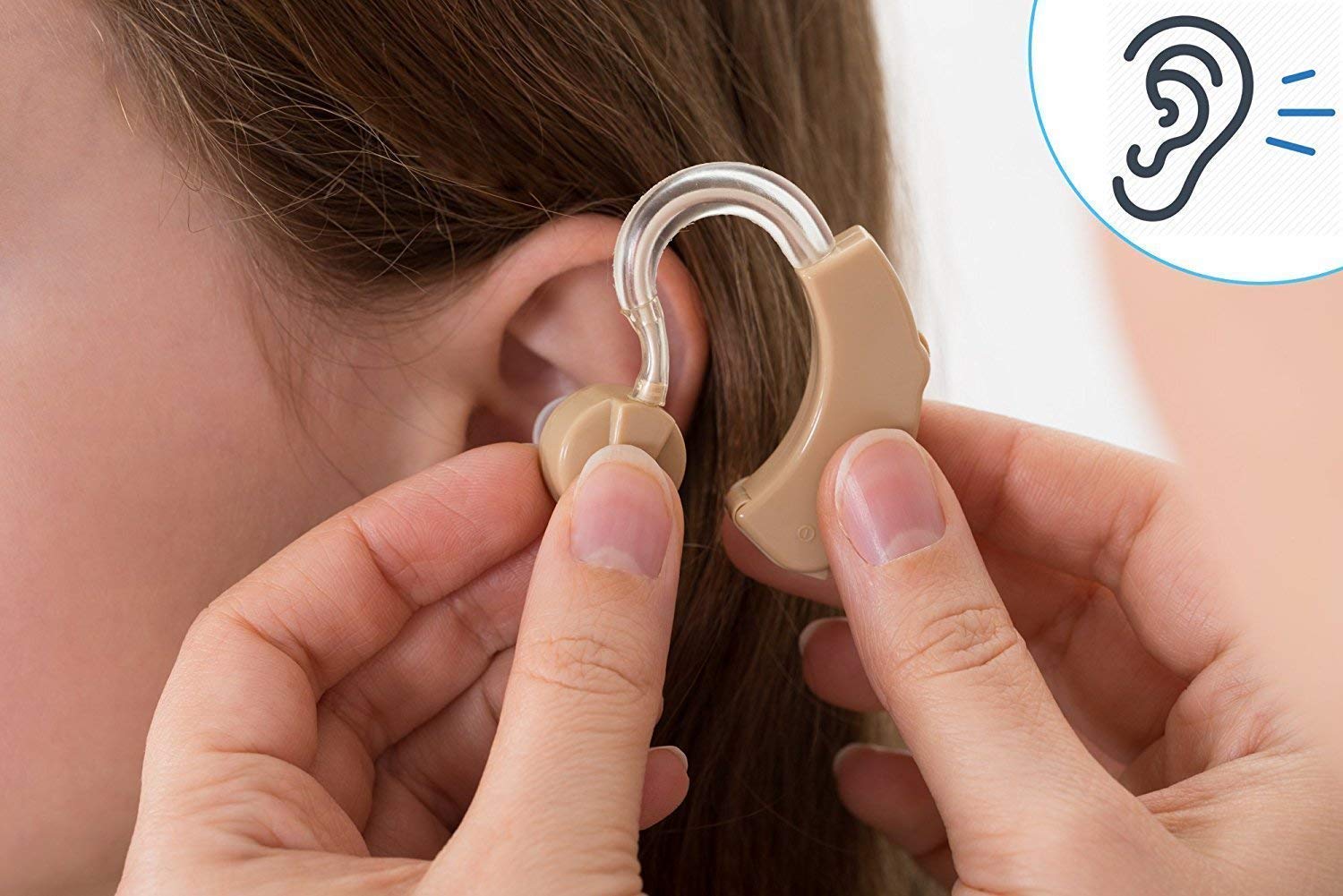 Rionet Hill Light Hearing Amplifier / Bte Hearing Aid Machine (Base) Sound Amplifier / Ear Hearing Machine / For Older Age with 1 year Warranty Made in Japan Battery