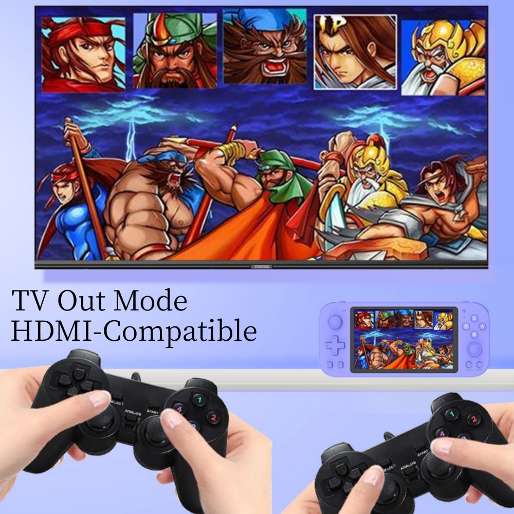HXSJ GR3000 Handheld Game Players 5 Inch Screen Retro Game Console 8GB No Repeat 2500 Free Games For PS1/MAME/Arcade Video Gaming. 