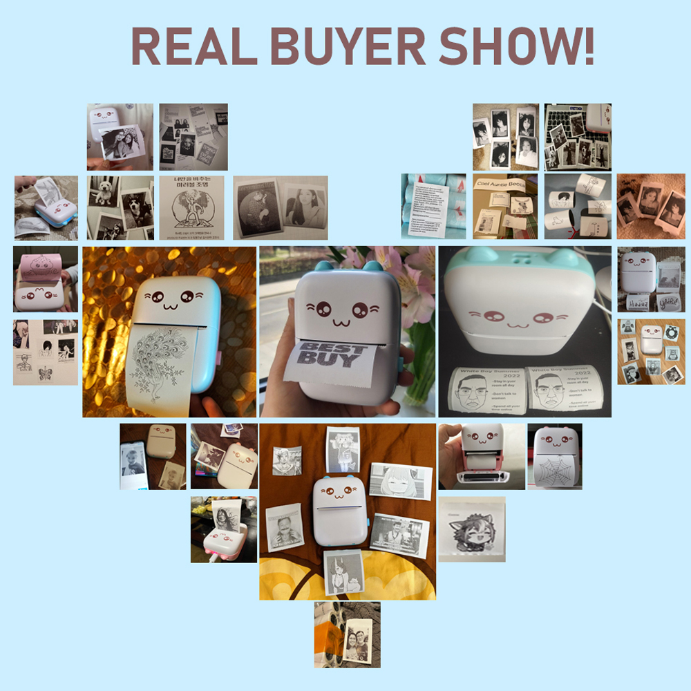 Mini Thermal Printer Photo Note Sticker Printing Bluetooth Wiressless Printer for IOS Androd Phone No Need Ink in 57mm.. 