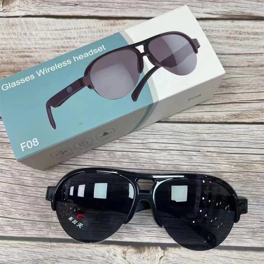 New Smart F08 Bluetooth Glasses Driving Polarized Sunglasses Bone Conduction Smart Glasses With Bluetooth