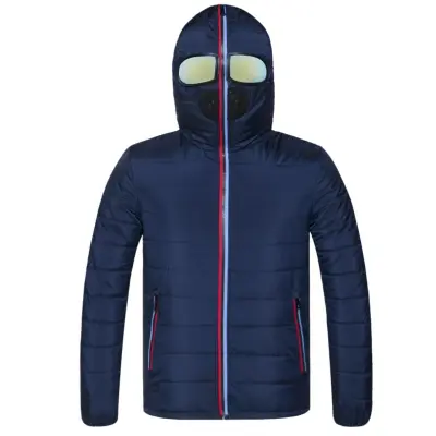 Coat with clearance glasses in hood