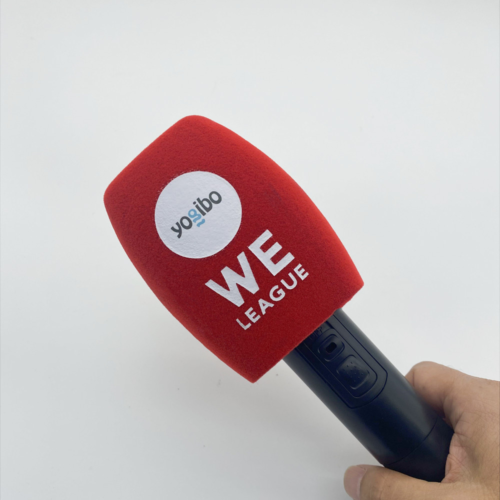 Flocking Square Foam Customized Logo Tv Stations Reporters Interview Mic Sponge Windscreen For Handheld Interview Microphones. 