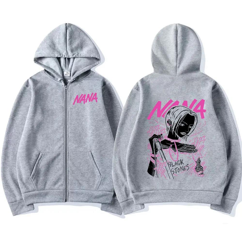 Anime Nana Osaki Zipper Hoodie Men's Harajuku Oversized Zip Up Sweatshirt Fashion Fleece Pullover Hooded Unisex Loose Streetwear. 