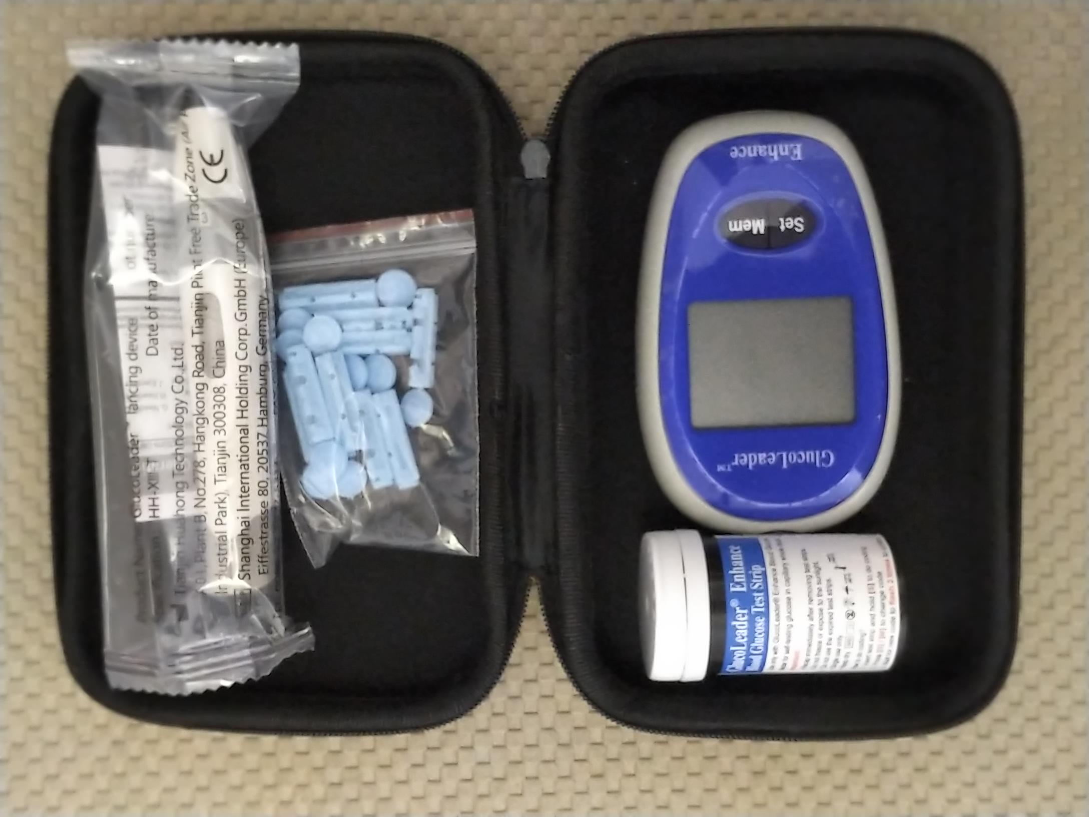 Diabetic monitoring machine GlucoLeader Blood Sugar Tester, Blood Glucose Monitor, Diabetic Testing Kit with x 10 Test Strips and x 10 blood Lancets. 