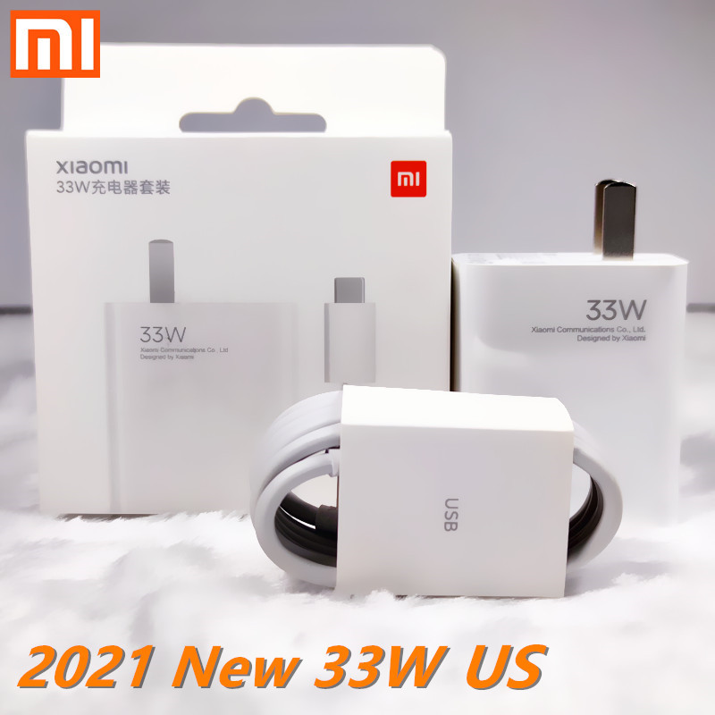 33w Charger Xiaomi eu Turbo Charge Original type C cable For Xiaomi redmi note 9 pro POCO X3 nfc Mi 10 9 note 10 10X LITE. 