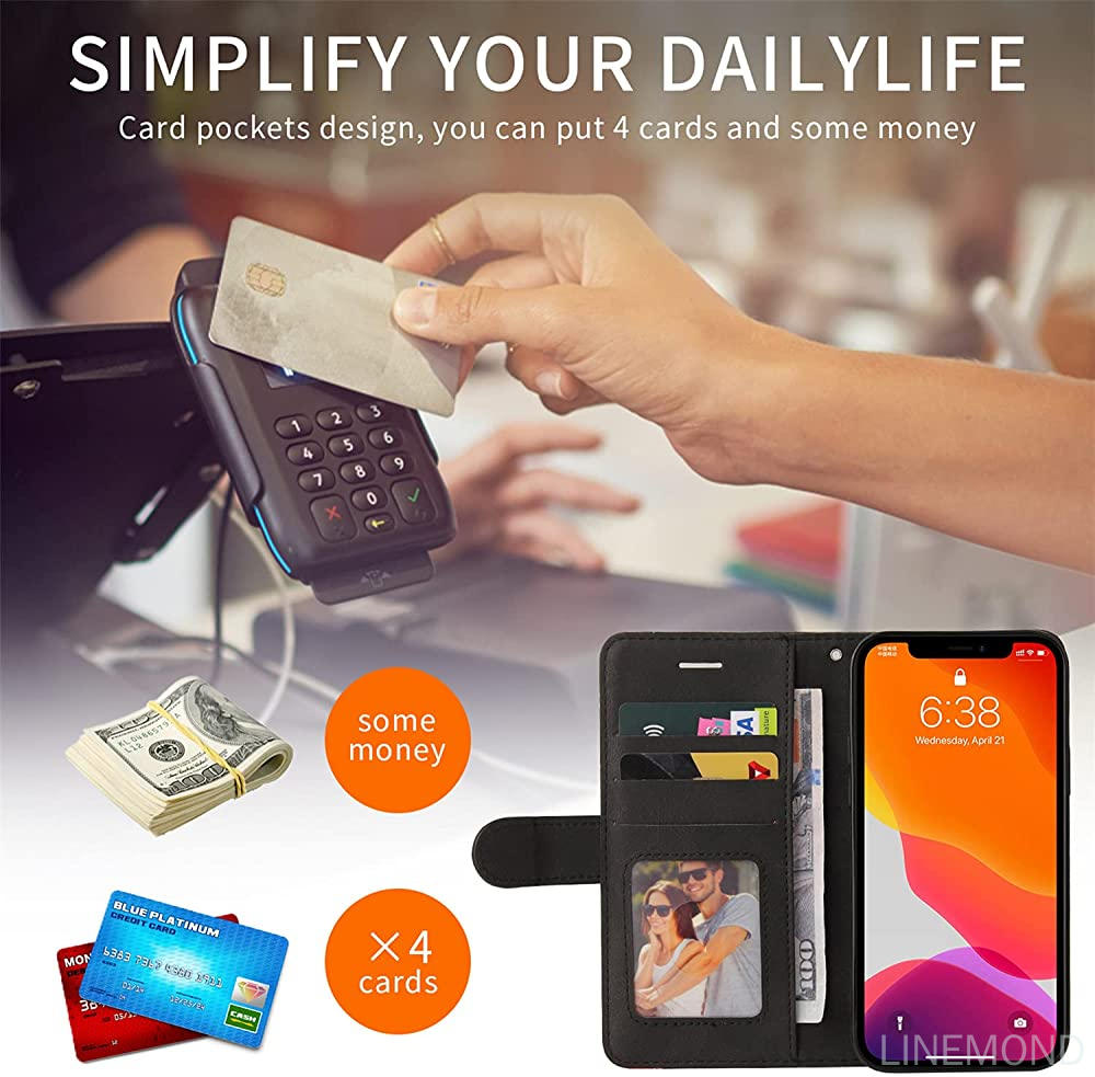 Wallet Case for Motorola Edge 20 Lite, Splicing Matching PU Leather Flip Case with Kickstand for Moto Edge 20 Lite, Red. 