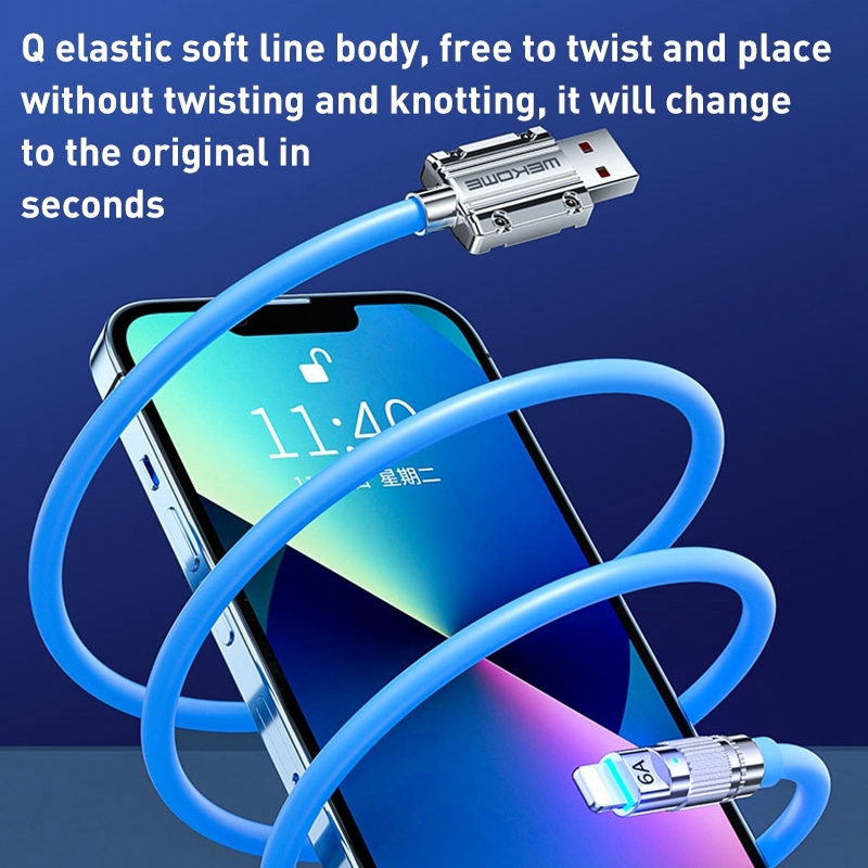 WK WDC-187 Qjie Series 20W USB-C/Type-C to 8 Pin Fast Charge Data Cable, Length: 1m. 